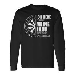 Dart Player Saying Ich Liebe Meine Frau Dart Langarmshirts - Seseable