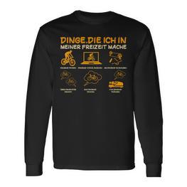 Dinge Die Ich In Meiner Freizeit Mache Bicycle Cyclist Black Langarmshirts - Seseable