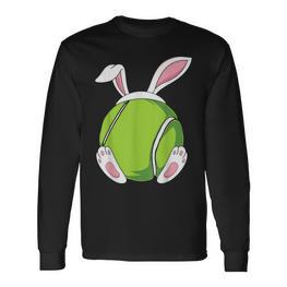 Easter Bunny Tennis Easter Tennis Rabbit Ears Langarmshirts - Seseable