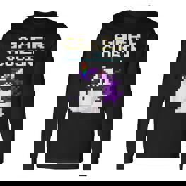 Gamer Cousin Einhorn Pixel Geschenk Multiplayer Nerd Geek Langarmshirts - Seseable