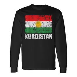 Kurdistan Flag Rojava Kurdish Kurds Langarmshirts - Seseable