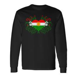 Kurdistan Kurdish Flag Kurdish Langarmshirts - Seseable