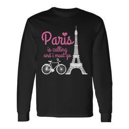 Paris France Eiffel Tower Souvenir Langarmshirts - Seseable
