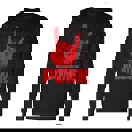 Punk Mohawk Punk Rocker Punker Black Langarmshirts - Seseable