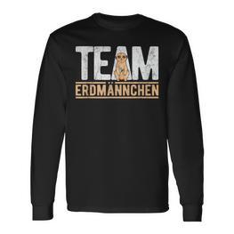 Team Erdmännchen Lustiges Meerkat Fan Langarmshirts Schwarz - Seseable