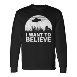 I Want To Believe I Aliens Ufo Roswell Alien Langarmshirts - Seseable