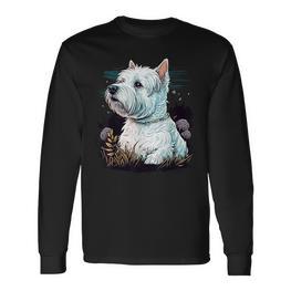 West Highland Terrier Dog On Westie Lover Langarmshirts - Seseable