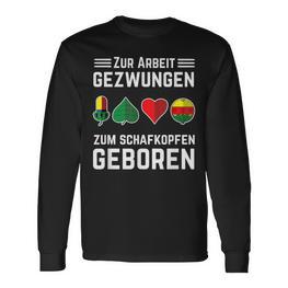 Zum Schafkopfen Geboren Kartenspiel Schafkopf & Doppelkopf Langarmshirts - Seseable