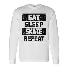 Eat Sleep Skate Repeat Langarmshirts - Seseable