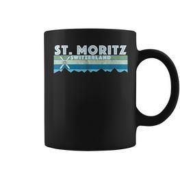 St Moritz Ski Illustration Retro Vintage St Moritz Tassen - Seseable