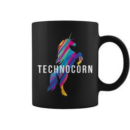 Technocorn I Electronic Raver Music Dj Festival Unicorn Tassen - Seseable