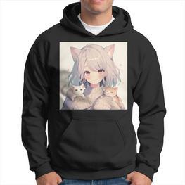 Anime- Und Katzenliebhaber Für Nager Manga Kawaii Graphic Otaku Hoodie - Seseable