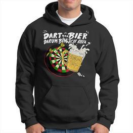 With Dart And Bier Dum Bin Ich Hier Dart Hoodie - Seseable