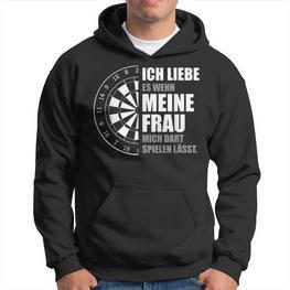 Dart Player Saying Ich Liebe Meine Frau Dart Hoodie - Seseable