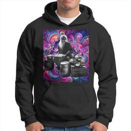 Drumming Tess Für Den Old Man Psychedelic Street Drummer Hoodie - Seseable