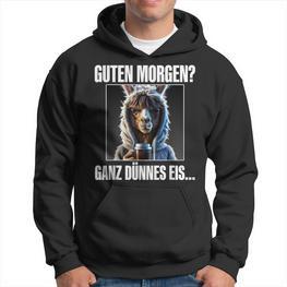 Lama Kaffee Morgenschen Guten Morgen Ganz Thinnes Ice Cream Hoodie - Seseable