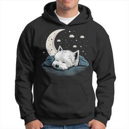 Napping Westie Pyjamas West Highland Terrier Sleeping Hoodie - Seseable