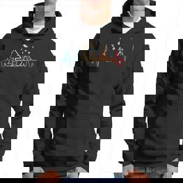 Retro Camping Outdoor Heartbeat Nature Camper Hiking Camping Hoodie - Seseable