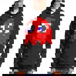 Retro Pixel-Art Geist-Hoodie in Schwarz, Vintage Design Tee - Seseable