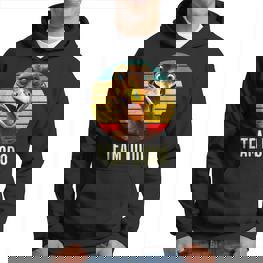 Retro Team Dodo Hoodie mit Vintage Sonnenuntergang und Vogel Design - Seseable