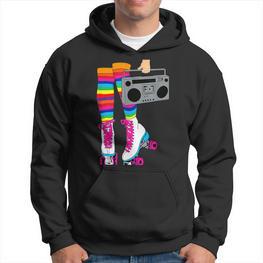 Skaten 80Er Roller Disco Rollschuhe Mädchen Hoodie - Seseable