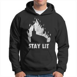 Stay Lit Burning Church Witchcraft Okult Grunge Satanic Hoodie - Seseable