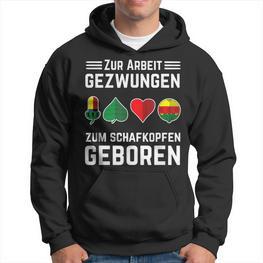 Zum Schafkopfen Geboren Kartenspiel Schafkopf & Doppelkopf Hoodie - Seseable