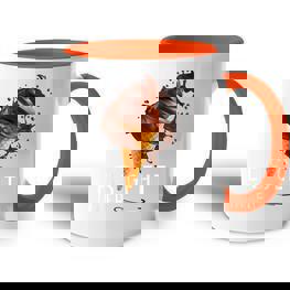 Eis Geht Immer Eisparele Eiscafe Schokoladeneis Orange Tasse Zweifarbig - Seseable