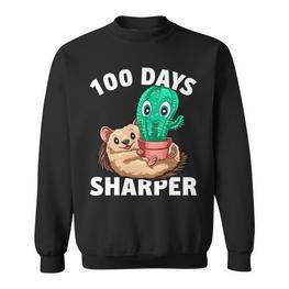 100 Tage Schärfer Kaktus 100 Tage Schärfer 100 Schultag Sweatshirt - Seseable