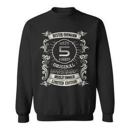 Best Husband Seit 5 Jahren Wedding Anniversary Wooden Wedding Sweatshirt - Seseable