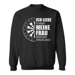 Dart Player Saying Ich Liebe Meine Frau Dart Sweatshirt - Seseable