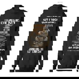 Guten Morgen Ganz Dünnes Eis- Morgenmuffel Cat Black Sweatshirt - Seseable