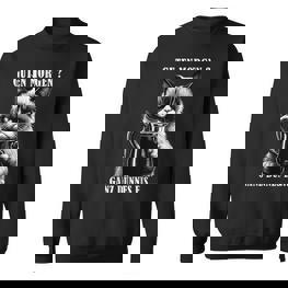 Guten Morgen Ganz Thin Eis German Language Cat Kaffee Black Sweatshirt - Seseable