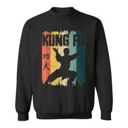 Kung Fu Retro Vintage Sunset Chinese Martial Arts Sweatshirt - Seseable