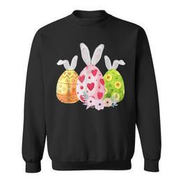 Niedliche Eier Ostern Tag Familie Matching Pyjama Ei Jagd Sweatshirt - Seseable