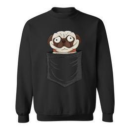 Pug Owners Crazy Pug In Bag Sweatshirt - Seseable