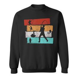 Retro Fishing For Angler Sweatshirt - Seseable