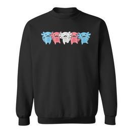 Transgender Flag Trans Pride Lgbtq Axolotl Sweatshirt - Seseable