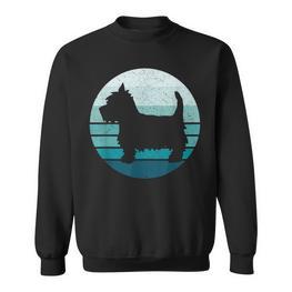 West Highland Terrier Westie Blue Retro Moon Sweatshirt - Seseable