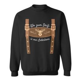 Wo Zum Deifi Is Mei Lederhosn Replacement Lederhose Sweatshirt - Seseable