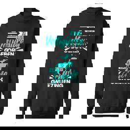 Zum Voltigieren Geboren Zur Schule Gezwungen German Langu Sweatshirt - Seseable