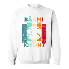 Children's Bäm Ich Bin 7 Sieben Jahre Boy 7Th Birthday Football Sweatshirt - Seseable