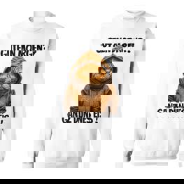 Saying Guten Morgen Ganz Thin Eis Cat White Sweatshirt - Seseable