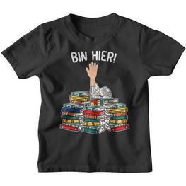 Bin Hier Book Nerd Bookwurm Book Here Kinder Tshirt - Seseable