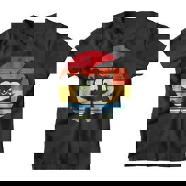 Cute Retro Vintage Cat Sunset Cats Vintage Kinder Tshirt - Seseable