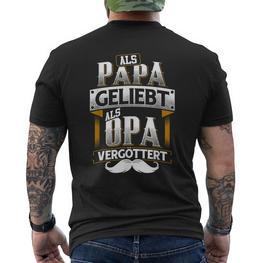 Als Papa Liebt Als Opa Vergöttert German Language T-Shirt mit Rückendruck - Seseable