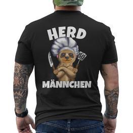 'Aus Meerkat Wird Herdmännchen Wortspiel Cooking Outfit Black T-Shirt mit Rückendruck - Seseable