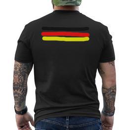 Deutschland Flagge Fahne Symbol Fussball Sport Urlaub T-Shirt mit Rückendruck - Seseable