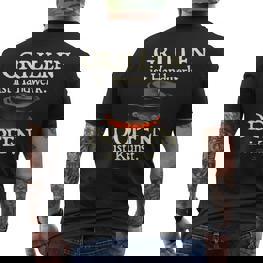Dutch Oven Saying Grillen Ist Handwerk Dopfen Ist Kunst T-Shirt mit Rückendruck - Seseable