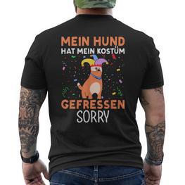 Fasching Mein Hund Hat Mein Kostüm Gefressen Carnival T-Shirt mit Rückendruck - Seseable